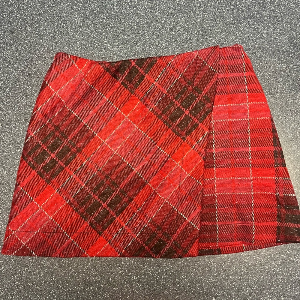 SO Red Asymmetrical A-Line Mini Skort